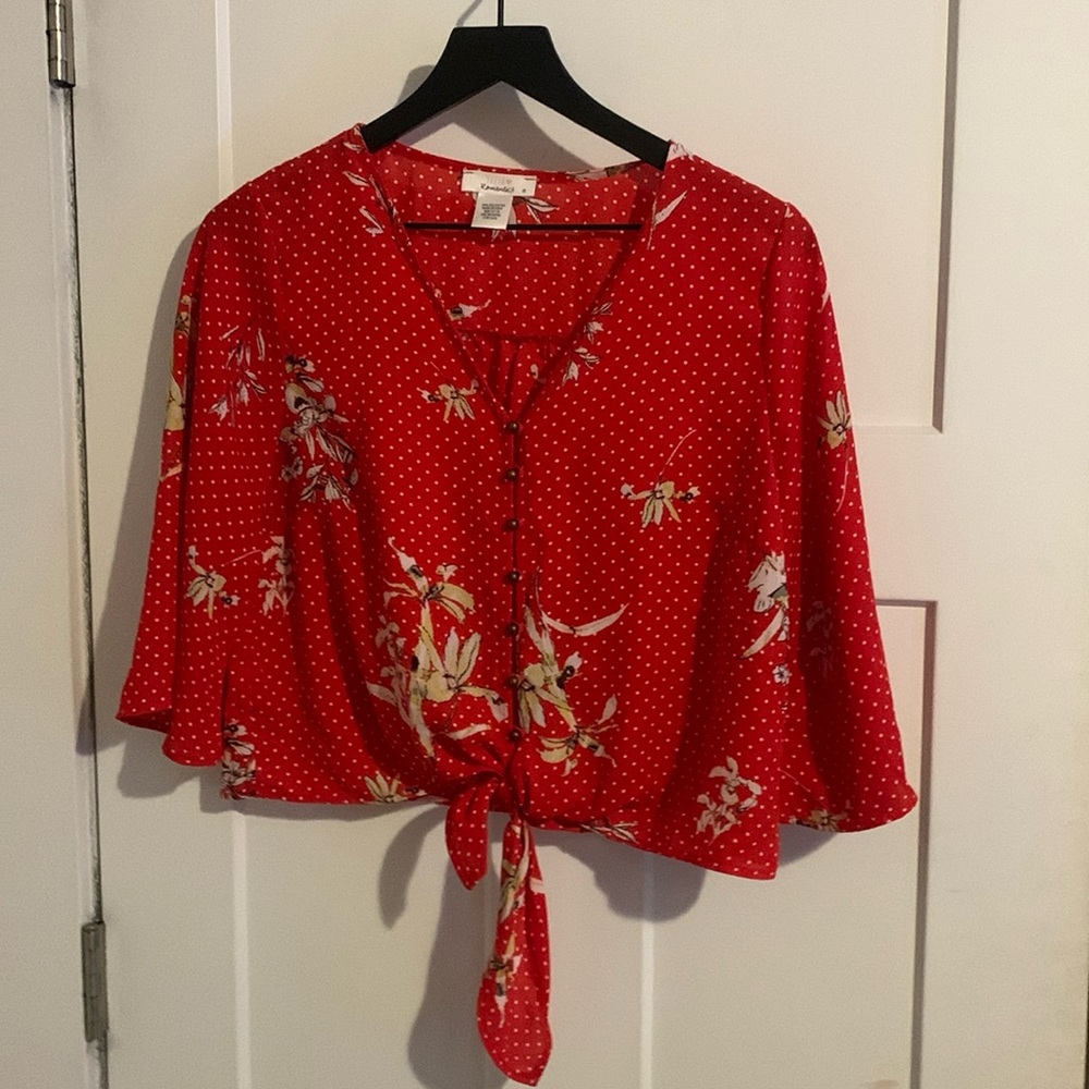 urban romantics red blouse